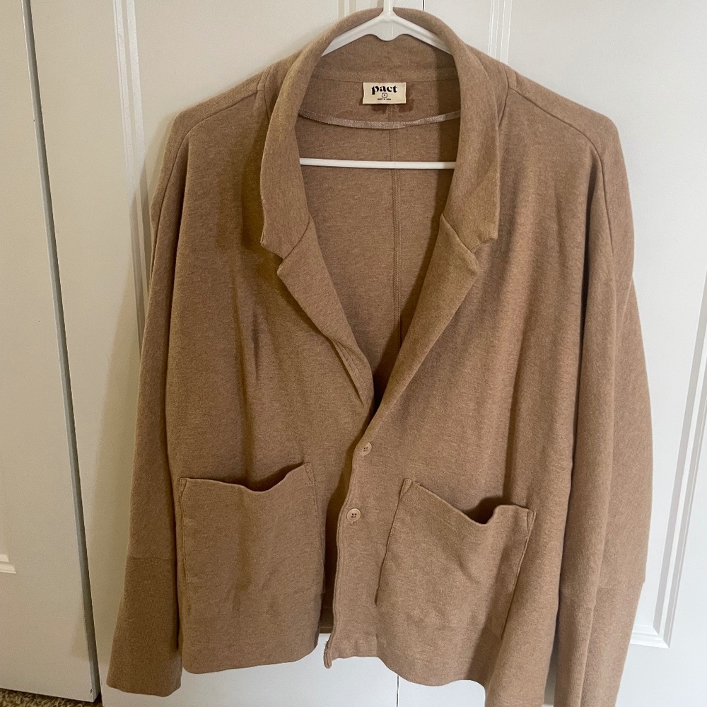 Pact Women’s Tan Button-Up Cardigan